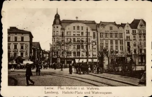 Ak Lwiw Lwów Lemberg Ukraine, Halicki-Platz, Walowagasse