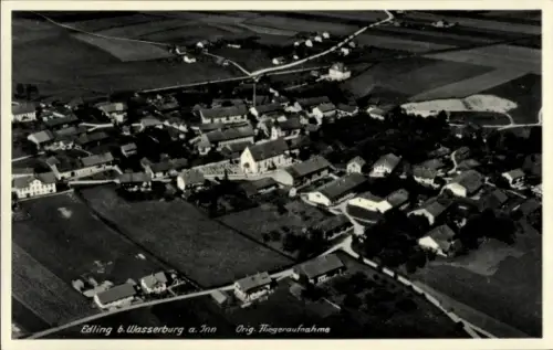 Ak Edling in Oberbayern, Luftaufnahme von  Wasserburg am Inn, Landschaft, Architektur