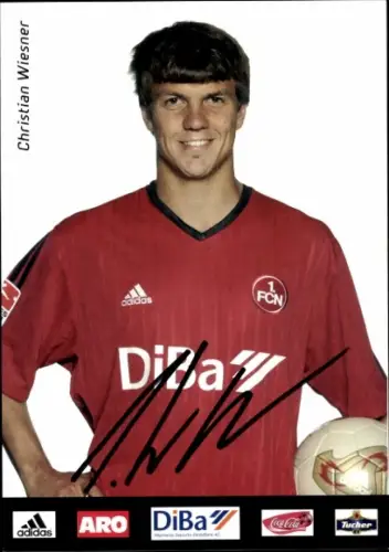 Autogrammkarte Fußballer Christian Wiesner, 1. FC Nürnberg, Autogramm