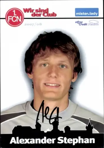 Autogrammkarte Fußballer Alexander Stephan, 1. FC Nürnberg, Autogramm