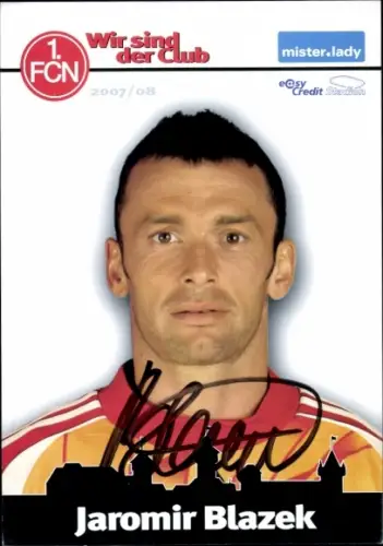 Autogrammkarte Fußballer Jaromir Blazek, 1. FC Nürnberg, Autogramm