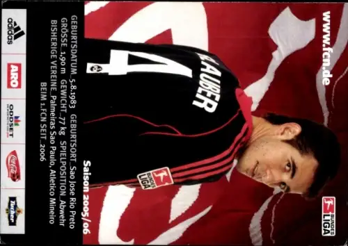 Autogrammkarte Fußballer Berti Glauber, 1. FC Nürnberg, Autogramm