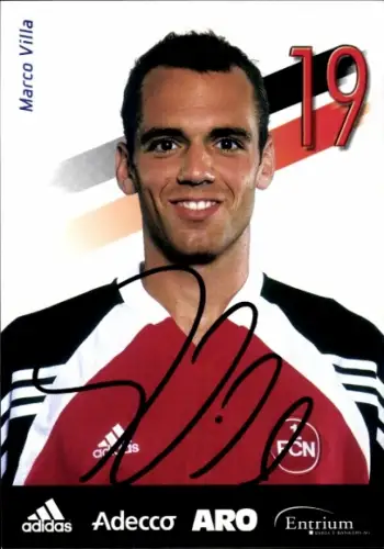 Autogrammkarte Fußballer Marco Villa, 1. FC Nürnberg, Autogramm
