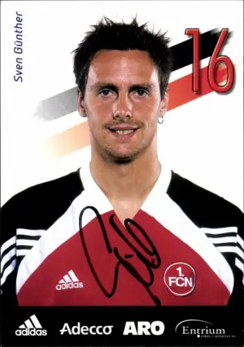Autogrammkarte Fußballer Sven Günther, 1. FC Nürnberg, Autogramm
