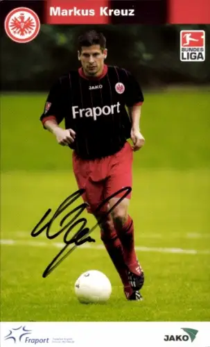 Autogrammkarte Fußballer Markus Kreuz, Eintracht Frankfurt, Autogramm