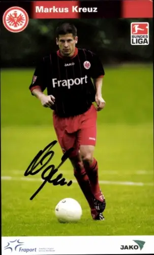 Autogrammkarte Fußballer Markus Kreuz, Eintracht Frankfurt, Autogramm