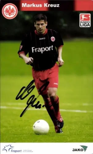 Autogrammkarte Fußballer Markus Kreuz, Eintracht Frankfurt, Autogramm