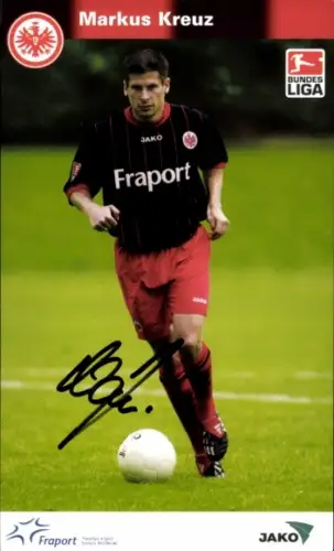 Autogrammkarte Fußballer Markus Kreuz, Eintracht Frankfurt, Autogramm