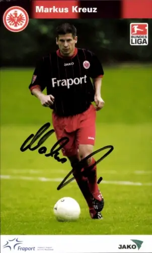 Autogrammkarte Fußballer Markus Kreuz, Eintracht Frankfurt, Autogramm