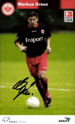 Autogrammkarte Fußballer Markus Kreuz, Eintracht Frankfurt, Autogramm
