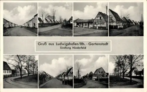 Ak Niederfeld Gartenstadt Ludwigshafen am Rhein, Teilansichten