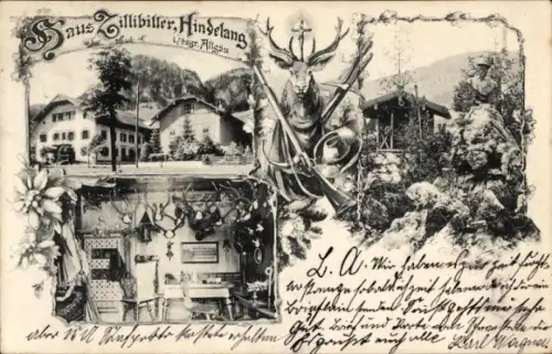 Ak Bad Hindelang im Oberallgäu, Haus Zillibiller, Hirsch