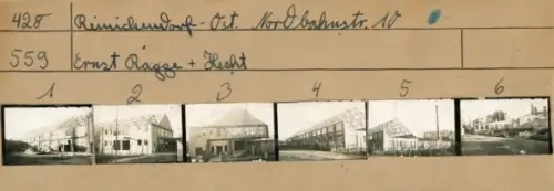 Kontaktabzug Fotos Berlin Reinickendorf Ost, Nordbahnstr. 10, Ernst Ragge + Hecht, 6 Fotos ca. 4x2cm