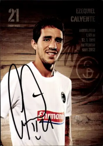 Autogrammkarte Fußballer Ezequiel Calvente, SC Freiburg, Autogramm