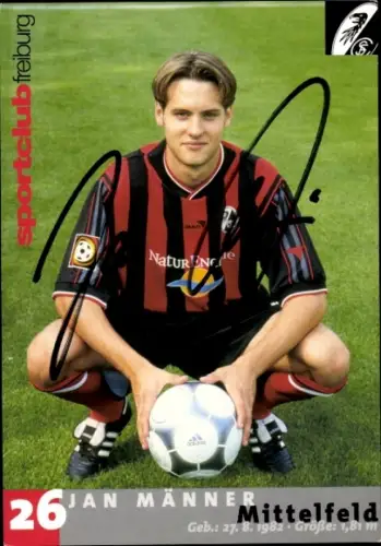 Autogrammkarte Fußballer Jan Männer, SC Freiburg, Autogramm