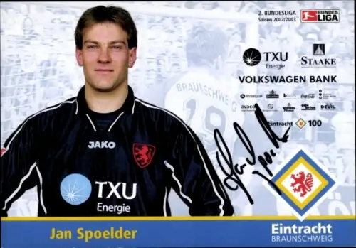 Autogrammkarte Fußballer Jan Spoelder, Eintracht Braunschweig, Autogramm
