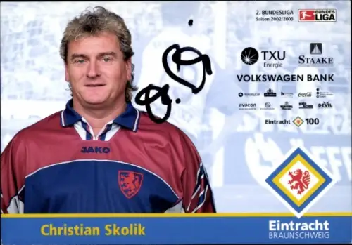 Autogrammkarte Team Betreuer Christian Skolik, Eintracht Braunschweig, Autogramm