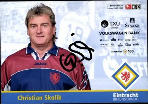 Autogrammkarte Team Betreuer Christian Skolik, Eintracht Braunschweig, Autogramm