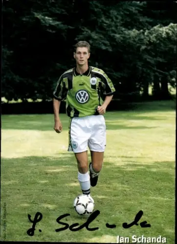 Autogrammkarte Fußballer Jan Schanda, VfL Wolfsburg, Autogramm