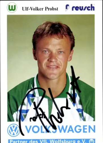 Autogrammkarte Fußballer Ulf-Volker Probst, VfL Wolfsburg, Autogramm