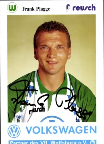 Autogrammkarte Fußballer Frank Plagge, VfL Wolfsburg, Autogramm