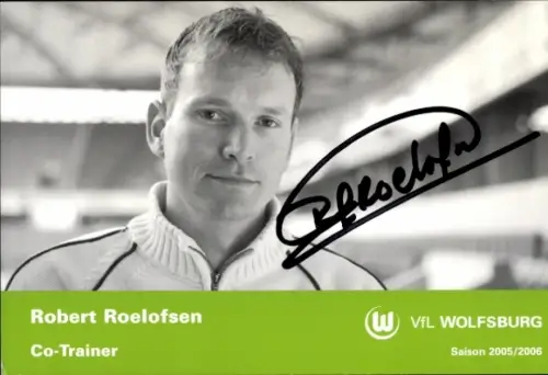 Autogrammkarte Co Trainer Robert Roelofsen, VfL Wolfsburg, Autogramm