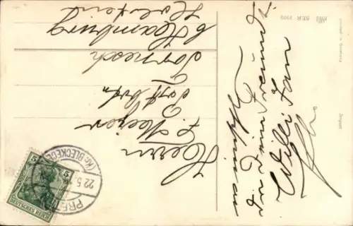 Ak Frohe Pfingsten, Maikäfer, Birkenzweig