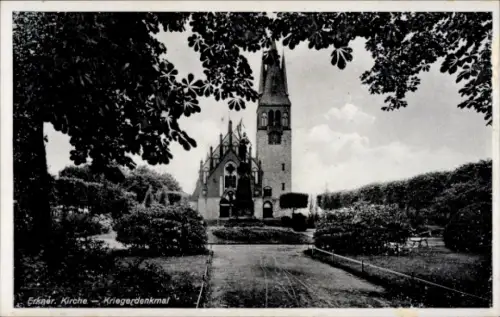 Ak Erkner in Brandenburg, Kirche, Kriegerdenkmal