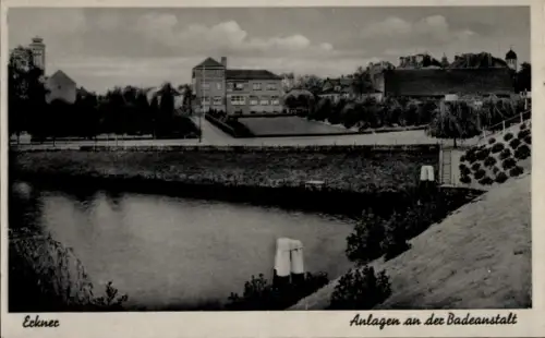 Ak Erkner in Brandenburg, Anlagen an der Badeanstalt