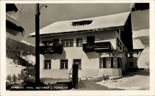 Ak Serfaus in Tirol, Gasthof Furgler im Winter