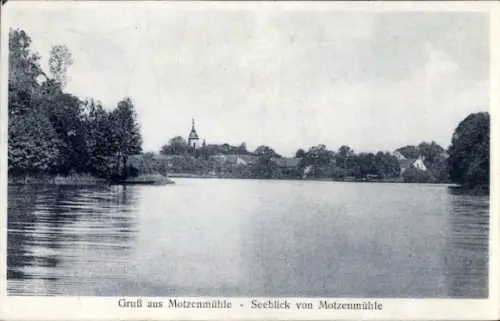 Ak Motzenmühle Motzen Mittenwalde in der Mark, Teilansicht, Seeblick