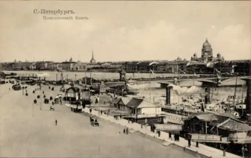 CPA Saint-Pétersbourg Russie, Pont St. Nicolas