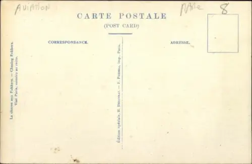 Künstler Ak La Chasse aux Fokkers, Flugzeuge