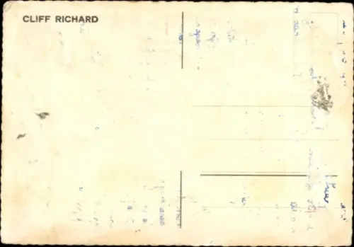 Autogrammkarte Cliff Richard, Portrait, Autogramm
