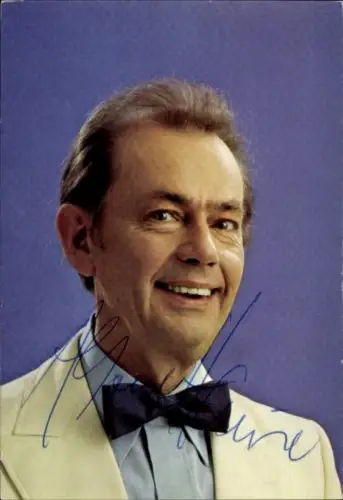 Autogrammkarte Sänger Alfred Hause, Portrait, Autogramm