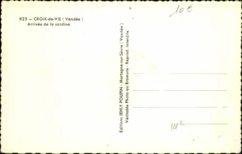 Ak Croix de Vie Vendée, Arrivee de la sardine