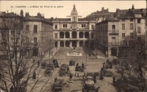 Ak Vienne Isère, Hôtel de Ville, Platz