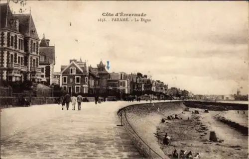 Ak Paramé Saint Malo Ille et Vilaine, Küstenansicht, Strandpromenade,  Gebäude, Menschen auf der 