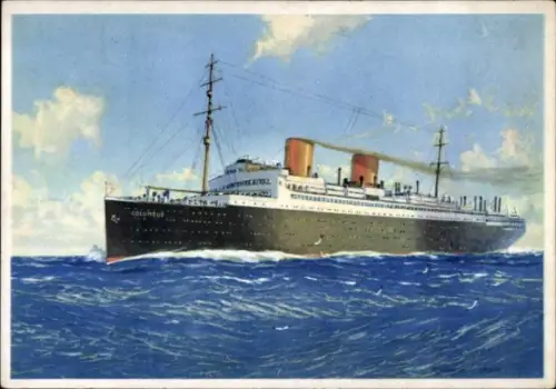 Künstler Ak Doppelschrauben-Schnelldampfer Columbus, Norddeutscher Lloyd Bremen