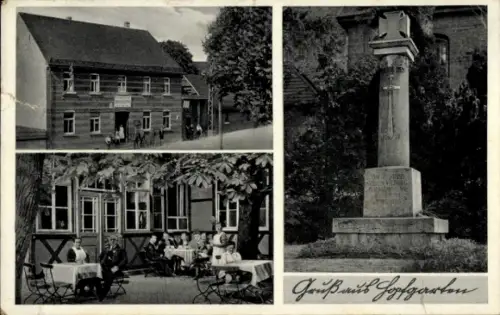 Ak Vieselbach Erfurt in Thüringen, Gasthof, Denkmal