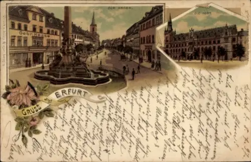 Litho Erfurt in Thüringen, Post, Anger