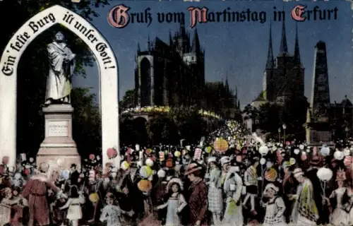 Ak Erfurt in Thüringen, Martinstag, Denkmal
