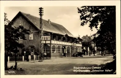 Ak Friedrichsbrunn Thale im Harz, HO Gaststätte Schwarzer Adler