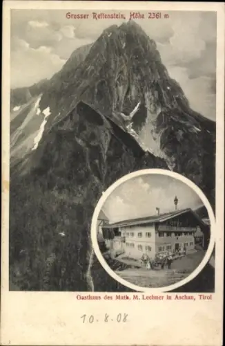 Ak Absam in Tirol, Großer Rettenstein, Gasthaus, 2361 m Höhe, Tirol,  von 1908