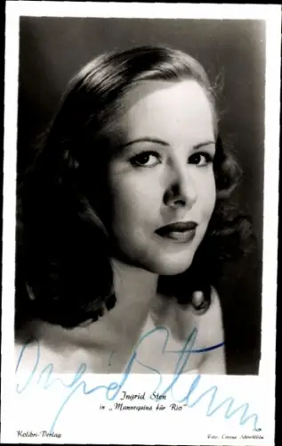 Ak Schauspielerin Ingrid Sten, Portrait, Autogramm
