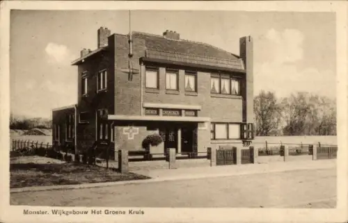 Ak Monster Zuid-Holland Nederland, Wijkgebouw Het Groene Kruis