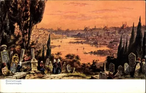 Künstler Ak Perlberg, F., Konstantinopel Istanbul Türkei, Panorama