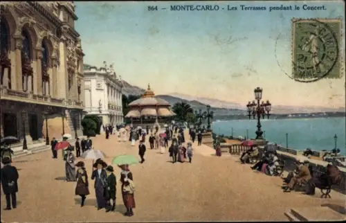 Ak Monte Carlo Monaco, Terrassen hinter dem Konzerthaus
