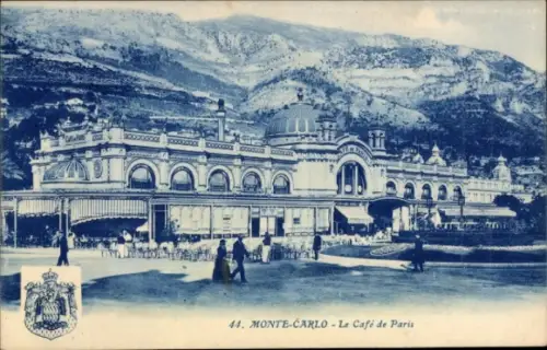 Ak Monte Carlo Monaco, Café de Paris, Wappen