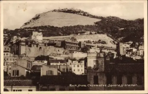Ak Gibraltar, Casemates Square, Felsen